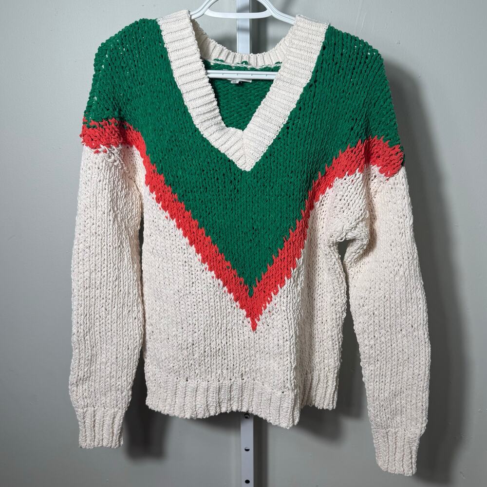 Anthropology Moon River Chunky Knit Colorblock Sweater Small